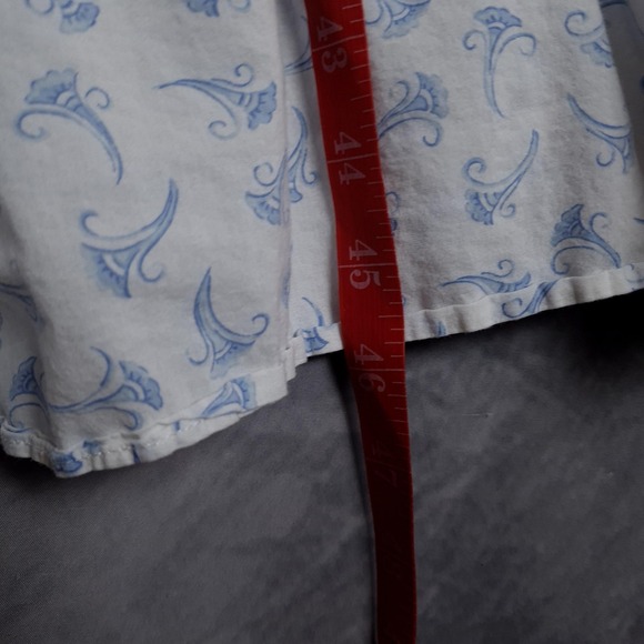 Eileen West Nightgown Womens Medium White Blue Floral Lace Sleeveless Ruffle - Picture 14 of 16